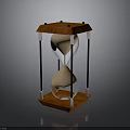 Elegant Hourglass Design With Wooden Base Metal Frame And Glass Sand Container