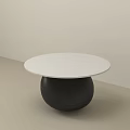 Modern Coffee Table Design With Black Spherical Base And White Round Top 3d model