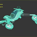 Futuristic Blue And White Motorcycle Concept With Unique Seat And Multiple Wheels