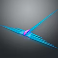 Modern Futuristic Blue Structure With Pink Central Core And Elongated Design Elements