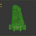 Unique Red Stone Artwork Placed On Pink Wooden Base Stand
