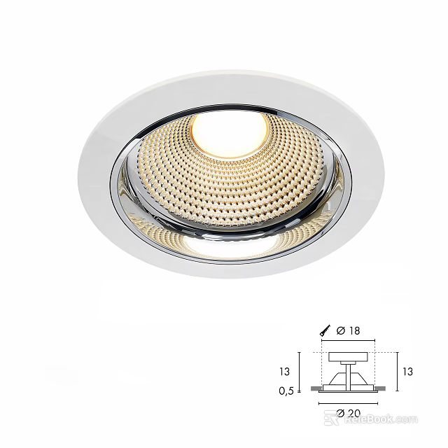Downlight Spotlight Modern Design With Chrome Finish 18mm Diameter And 13mm Height 3d model 