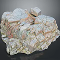 Natural Rock Formation With Textured Surface Multicolored Hues And Cracked Details