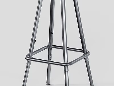Shiny Chrome Metal Bar Stool Base With Sturdy Footrest For Home Bar Counter Use 3d model
