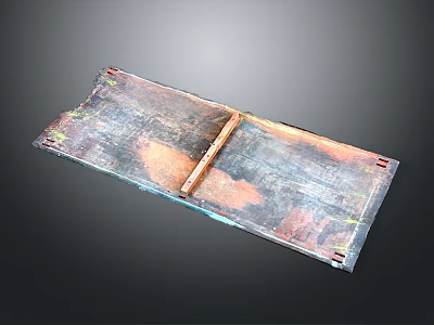 Vintage Open Old Book With Worn Pages And Colorful Decorative Patterns 3d model