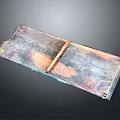 Vintage Open Old Book With Worn Pages And Colorful Decorative Patterns