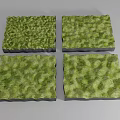 Square Green Moss Covered Turf Blocks For Garden Landscape Decorative Design