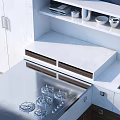 Modern Kitchen Interior With White Cabinets Island Counter And Sink