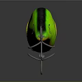 Green Mesh Texture Fishing Lure With Yellow Accents And Fish Hooks
