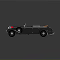 Elegant Vintage Convertible Car With Brown Soft Top And Chrome Accents