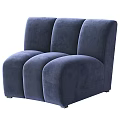 Blue Velvet Curved Sectional Sofa With Modular Design And Tufted Details