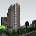 Modern Commercial Complex Urban Planning With High Rise Buildings And Open Plaza Design
