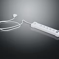 Practical White Hardware Power Strip with Multiple Outlets and Connected Cord for Home Use 3d model