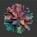 Colorful Wooden Stone Decorative Flower Shaped Sphere With Glossy Surface On Dark Background