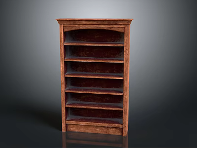 Sturdy Wooden Shelf Unit With Multiple Storage Tiers For Home Organization 3d model