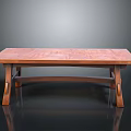 Stylish Wooden Long Table Furniture With Smooth Tabletop And Curved Legs