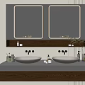 Modern Bathroom Vanity With Double Sinks Illuminated Mirrors And Elegant Design 3d model
