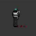 Futuristic Sci Fi Gun in White Black With Red Accents and Bullets
