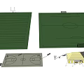 Sports Equipment For Football Field Rugby Pitch With Goalposts Bleachers And Markings