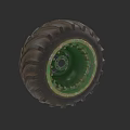 Heavy Duty Agricultural Tire With Deep Tread And Green Metal Rim Structure