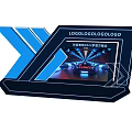 Neon Lit Display Stand With Car Screen Image And LOGO Featuring Lighting Effects