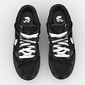 Nike Black Sneakers With White Laces Silver Side Logo And Purple Accents