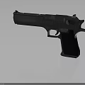 Modern Metal Pistol With Textured Grip And Sleek Body On Reflective Surface