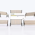 Outdoor Garden Chairs With Striped Seats And Black Metal Frames