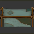 Tent Shaped Decorative Furniture With Wooden Frames Blue Fabric And Braided Details