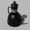 Modern Stylish Black Kettle With Lid Handle And Spout For Daily Household Use