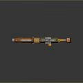 Futuristic Sci Fi Weapon With Orange Green Red Color And Mechanical Design Features
