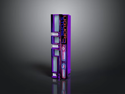 Modern Purple LIGHTSON Vertical Structure With Transparent Glass Panels 3d model