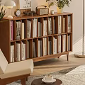Middle Style Low Open Bookcase 3d model