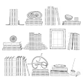 Modern Books And Magazines Stacked With Artistic Decor For Home Interior Display Design