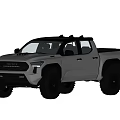 Toyota White Pickup Truck With Black Wheels And Off Road Design