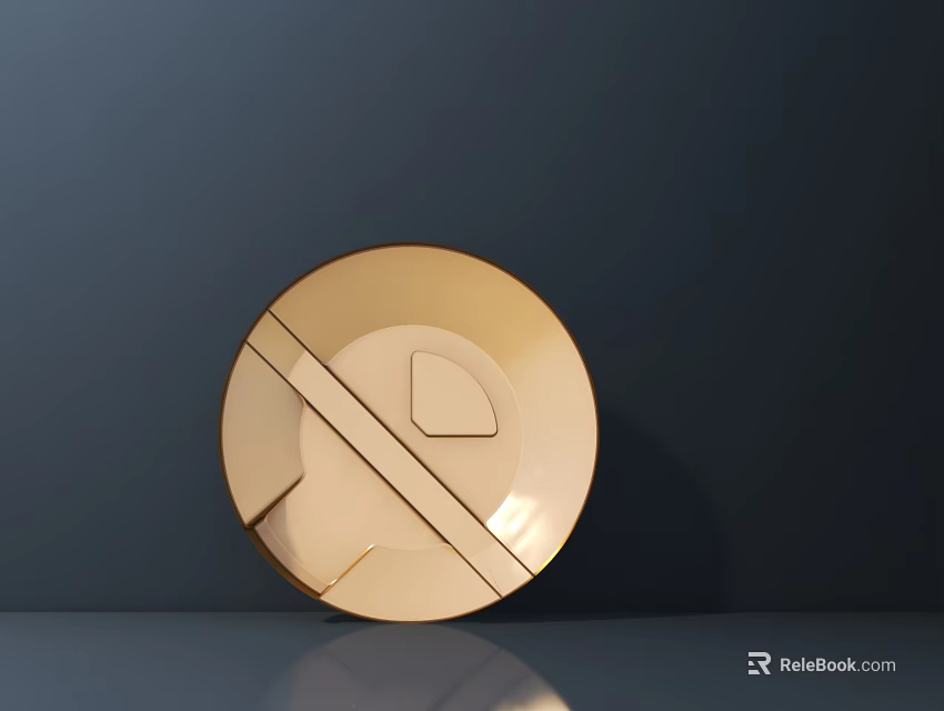Sleek Modern Gold Round Table Lamp With Metal Construction And Reflective Surface Design 3d model 