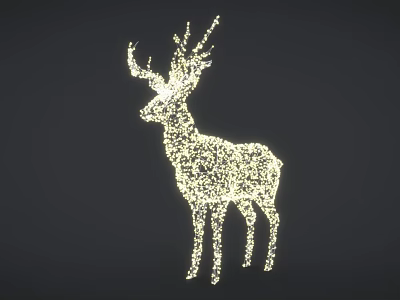 Garden Ornament Deer Shape Illuminated With Sparkling Light Dots For Outdoor Garden Decoration 3d model