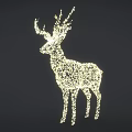Garden Ornament Deer Shape Illuminated With Sparkling Light Dots For Outdoor Garden Decoration