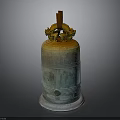 Ancient Architectural Bronze Bell Featuring Dragon Ornament Carved Patterns And Base