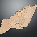 Detailed Rocky Sandy Desert Terrain With Uneven Surface And Natural Rock Formations