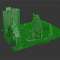Ancient Castle Ruins With Weathered Stone Walls And Lush Green Grass
