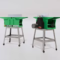 Two Green DEWALT Industrial Heavy Duty Table Saws With Metal Stands