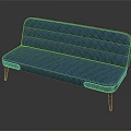 Blue Multi person Sectional Sofa With Orange Wooden Accents And Black Legs Modern Design