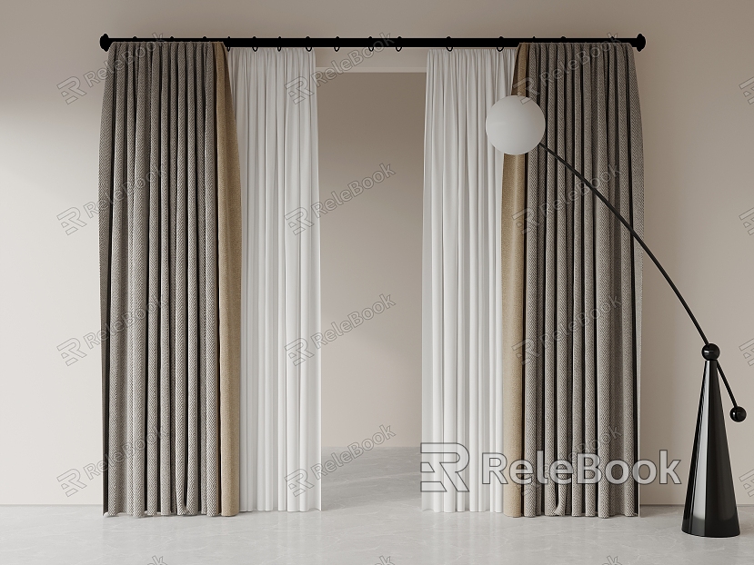 Curtain Modern Roman Rod Curtain model