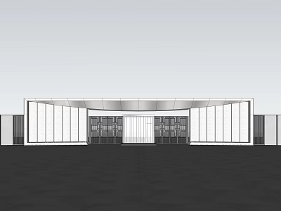 Modern Entrance Gate Design With Glass Panels And Sleek Metal Structure 3d model