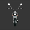 White Mini Motorcycle With Black Seat Rear Rack And Mirrors On Shiny Surface