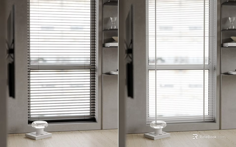 Modern Window Blinds in Home Interior With Natural Light And Clean Design 3d model 