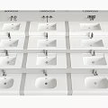 Sleek Modern Washbasin Designs With White Countertops And Chrome Faucets