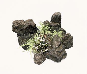 Modern stone small landscape 3d model