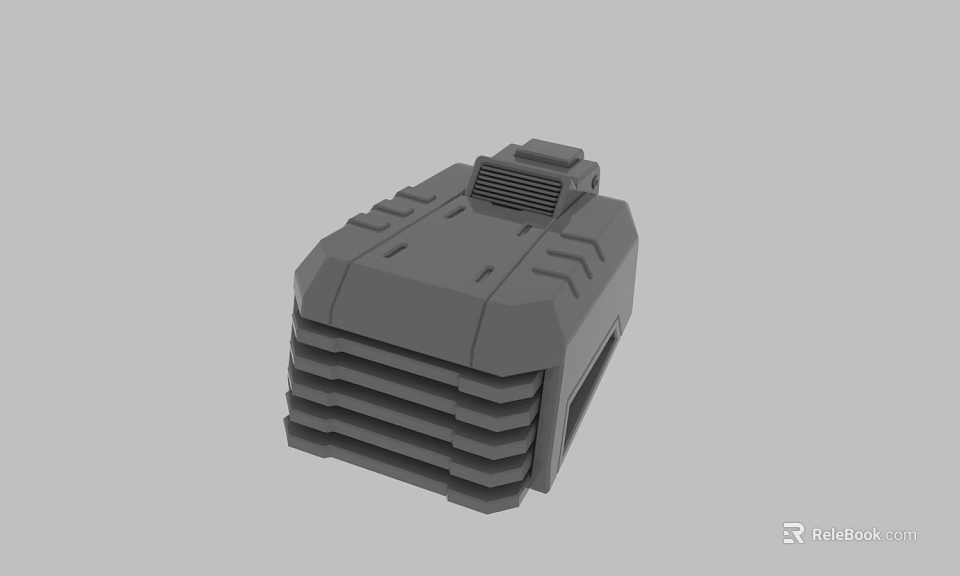 Gray 3D Model Of Mechanical Component With Layered Structure And Ventilation Design 3d model